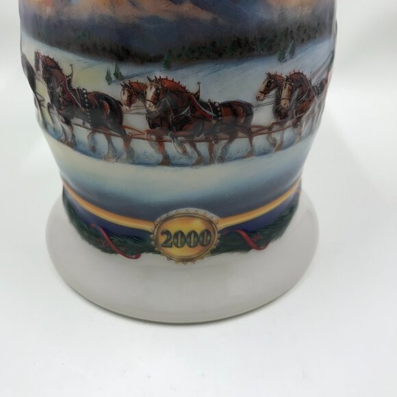 Budweiser Holiday Stein Mug 2000 The Clydesdale Legacy Holiday in the Mountains - Picture 10 of 12